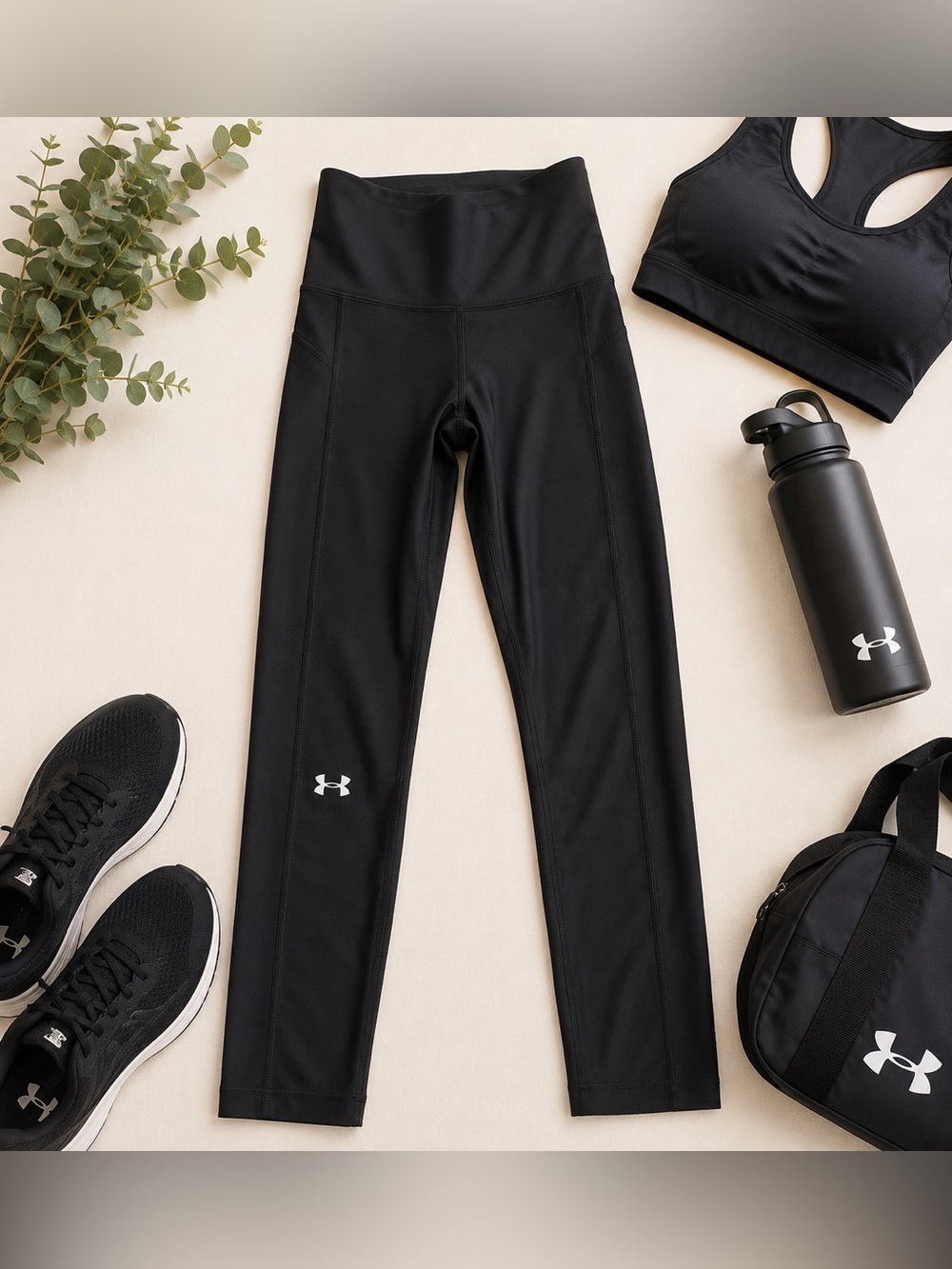 Under Armour HeatGear Compression Leggings Women’s XS Black High Rise Athletic - Picture 2 of 5